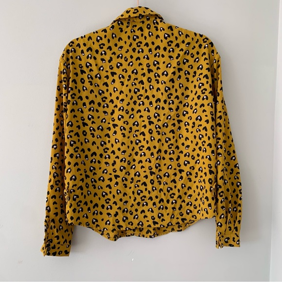 Yellow And Black Button down Blouse - Picture 8 of 15